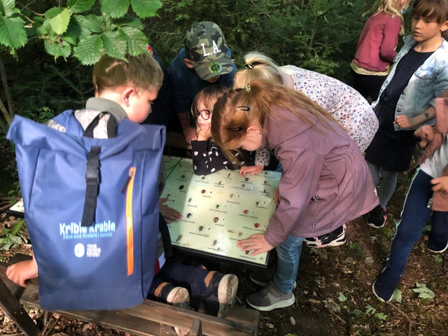 Børn, der studerer krible krable