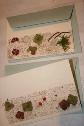 Billede af hjemmelavet brevpapir