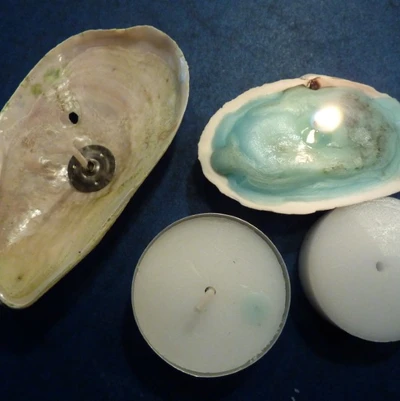 Billede af lys lavet i muslingeskaller