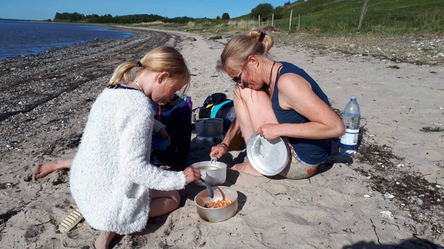 Billede af madlavning på stranden