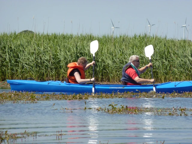 Billede af to der sejler en kano på Vildsted sø