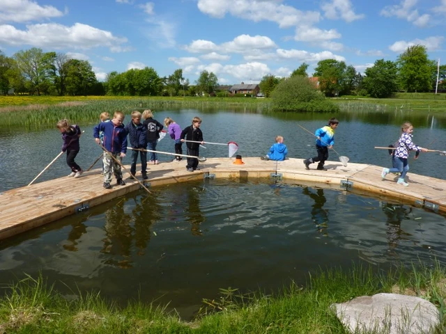 Billede af børn der fisker i Vognsild sø