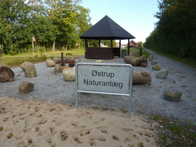 Billede af skilt ved Østrup Naturanlæg