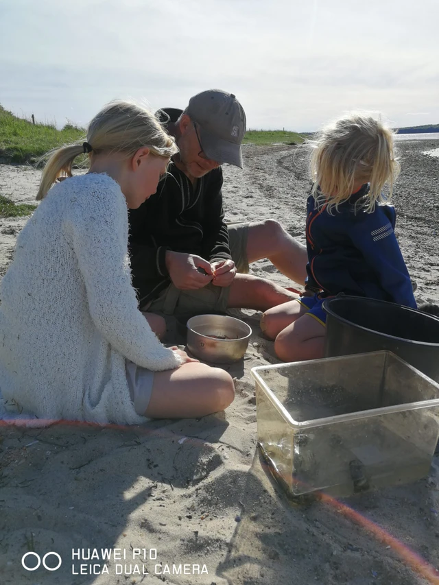 Billede af familie på stranden der laver mad med primi deluxe