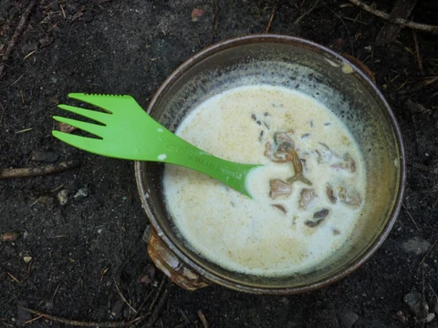 Billede af en skål med svampesuppe